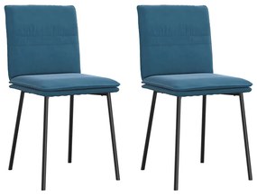 Cadeiras de jantar 2 pcs veludo azul