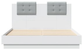 Estrutura cama c/ cabeceira 140x190 cm derivados madeira branco