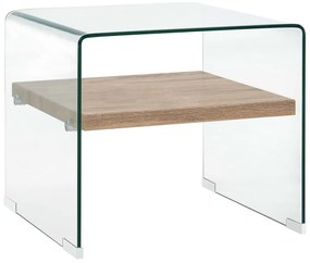 Mesa de centro 50x50x45 cm vidro temperado transparente