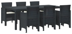 vidaXL Conjunto de Jantar para Jardim 7 pcs Antracite Rattan Polt