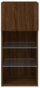 Móvel de TV com luzes LED 40,5x30x90 cm carvalho castanho