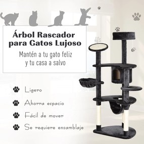 PawHut Árvore Arranhador para Gatos Grande Altura 155cm Torre de Escal