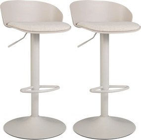 Conjunto de 2 Bancos de Bar Giratórios, 42 x 42 x 75-96,5 cm (MESA NÃO INCLUIDA), Altura Ajustável, Bege