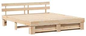 Estrutura da Cama Castanho 180 x 200 cm Madeira de pinho maciça