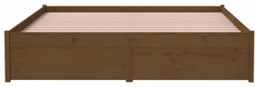 Estrutura de cama 140x200 cm madeira maciça castanho mel