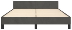 Estrutura de cama sem colchão 140x190 cm veludo cinzento-escuro