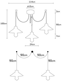 Candeeiro de Teto Manavgat – Preto – Diâmetro 114 cm, Altura 100 cm