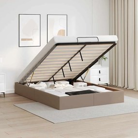 vidaXL Estrutura de cama otomana sem colchão cappucino 140x190 cm