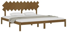 Estrutura de cama 200x200 cm castanho mel madeira maciça