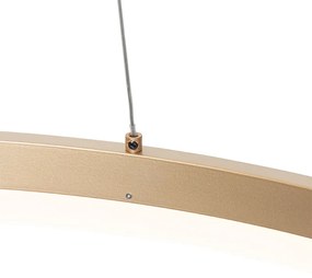 Luminária pendente tipo anel ouro 80 cm com LED e dimmer - ANELLO Design