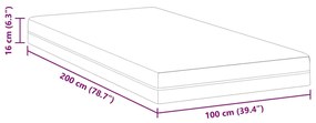 Colchões Branco, Cinza 100 x 200 cm