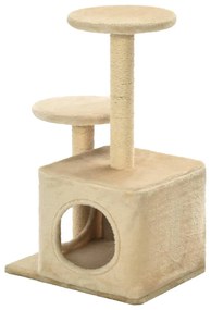 Árvore para gatos c/ postes arranhadores sisal 60 cm bege