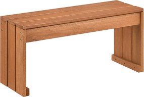 Banco de madeira sem encosto para jardim 90 x 30 x 44 cm, com 2 lugares, capacidade de 200 kg, ideal para pátio, terraço, alpendre ou entrada Natural