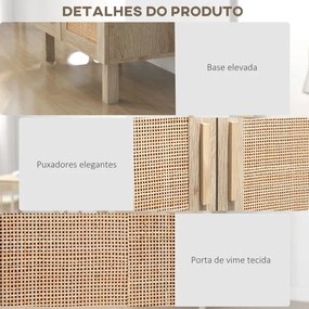 Aparador Dorte de 2 Portas de 73 cm em Vime - Design Natura