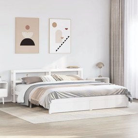 Estrutura de cama c/ cabeceira sem colchão 200x200 cm branco