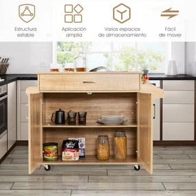 Carrinho/Ilha de Cozinha "Pratiko" – Funcionalidade e Mobilidade com A