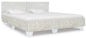 Estrutura de cama 180x200 cm vime genuíno cinzento