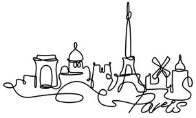 Acessório Decorativo de Parede Paris – Preto – 120 x 69 x 1,5 cm