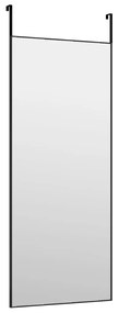 Espelho para porta 40x100 cm vidro e alumínio preto