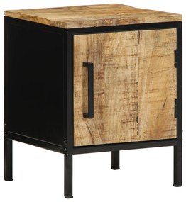 vidaXL Mesa de cabeceira 30 x 30 x 40 cm em madeira sólida de mango rugoso
