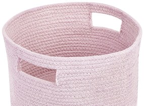 Conjunto de 2 cestos em algodão rosa pastel CHINIOT Beliani