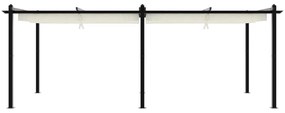 Gazebo de jardim com teto retrátil 3x6 m alumínio creme