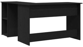 Escrivaninha vidaXL em Preto Carvalho de 120x140x75 cm em Madeira Enge