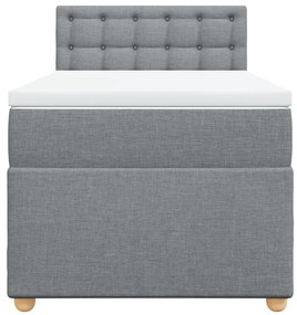 Cama com molas/colchão 80x200 cm tecido cinza-claro