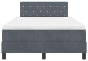 Cama Box com Colchão vidaXL Cinza Escuro 120x200 cm Veludo