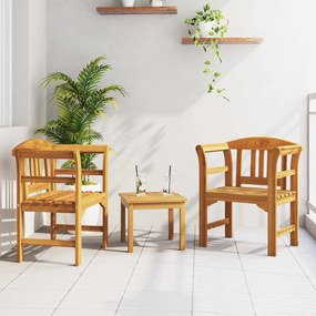 vidaXL Conjunto de Lounge Rosa do Jardim 3 pcs Natural