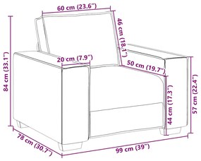 Poltrona 60 cm veludo preto