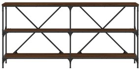 Mesa consola 160x30x75cm deriv. madeira/ferro carvalho castanho