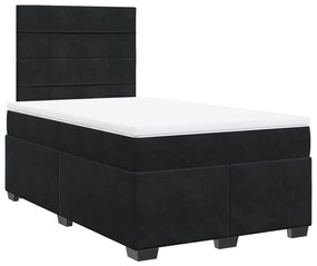 Cama boxspring com colchão 120x200 cm veludo preto