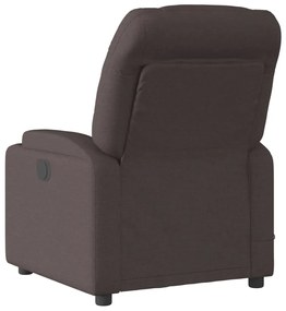 Poltrona de massagens reclinável tecido castanho-escuro