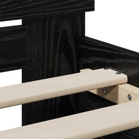 Estrutura de Cama Carvalho Preto 90x190 cm Madeira Engenharia