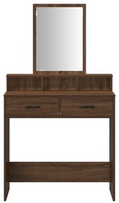 Mesa de Maquiagem com Gavetas Castanho Carvalho 79x41x140 cm