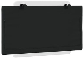 Almofadão de cabeceira 80 cm couro artificial preto e branco