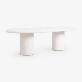 Mesa De Jantar Oval 260x110 Cm Em Cimento Aurean Branco - Sklum
