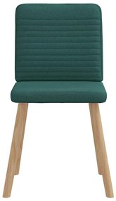 Cadeiras de jantar 2 pcs tecido verde-escuro