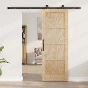 Porta de Correr vidaXL com Conjunto de Ferragens 73.5x198.5 cm Madeira
