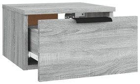 Mesa de cabeceira de parede 34x30x20 cm cinzento sonoma