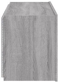 Móvel de parede p/ TV c/ luzes LED 80x35x41 cm cinzento sonoma
