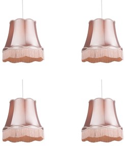 Conjunto de 4 lâmpadas retro suspensas rosa 45 cm - Vovó Retro