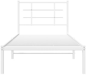 Estrutura de cama com cabeceira 90x190 cm metal branco