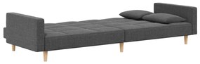 Sofá-cama 2 lugares com duas almofadas tecido cinzento-claro