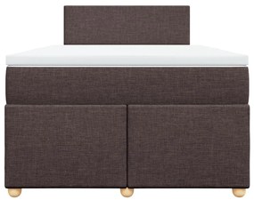 Cama boxspring com colchão 120x190 cm tecido castanho-escuro