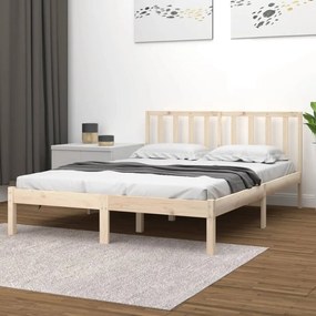 vidaXL Estrutura de cama pequena casal 120x190 cm pinho maciço