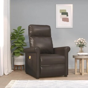 vidaXL Cadeira de massagens couro artificial castanho