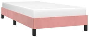 Estrutura de cama 100x200 cm veludo rosa