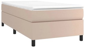 Estrutura de cama 90x190 cm couro artificial cappuccino